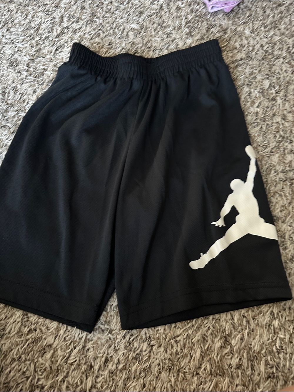 Boys size medium (10/12) Jordan Black Athletic Shorts with White Jumpman